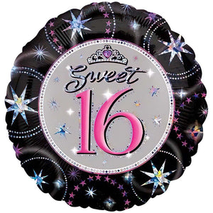 Anagram 18 inch SWEET 16 SPARKLE PRISMATIC Foil Balloon 118998-02-A-U