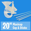 PremiumConwin 20 inch MAXISTICKS BALLOON CUPS & STICKS (25PK) Cups & Sticks