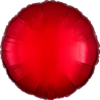 Anagram 18 inch CIRCLE - METALLIC RED Foil Balloon 20584-02-A-U