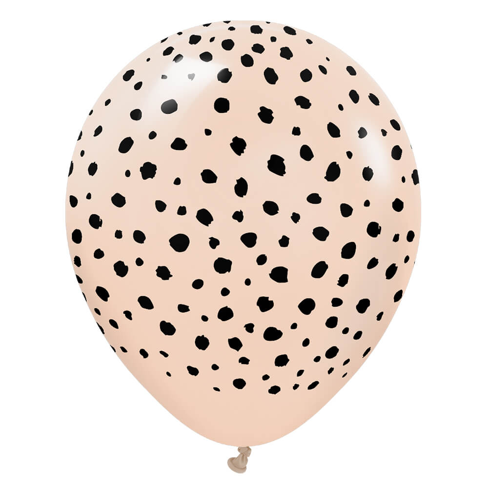 Kalisan 12 inch KALISAN SAFARI CHEETAH - BLUSH W/ BLACK INK Latex Balloons