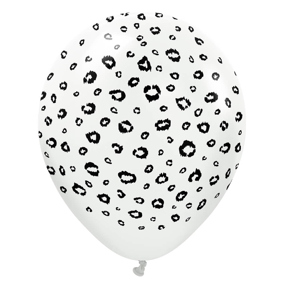 Kalisan 12 inch KALISAN SAFARI LEOPARD - WHITE Latex Balloons