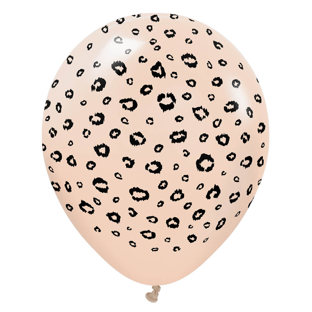 Kalisan 12 inch KALISAN SAFARI LEOPARD - BLUSH W/ BLACK INK Latex Balloons