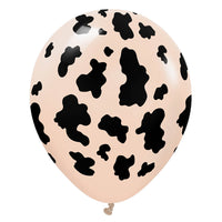 Kalisan 12 inch KALISAN SAFARI COW - BLUSH W/ BLACK INK Latex Balloons