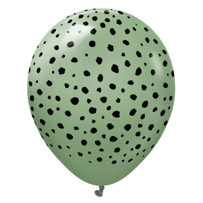 Kalisan 12 inch KALISAN SAFARI CHEETAH - EUCALYPTUS W/ BLACK INK Latex Balloons