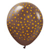 Kalisan 12 inch KALISAN SAFARI CHEETAH - CHOCOLATE BROWN W/ GOLD INK Latex Balloons