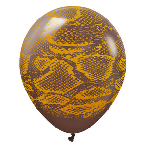 Kalisan 12 inch KALISAN SAFARI SNAKE - CHOCOLATE BROWN W/ GOLD INK Latex Balloons