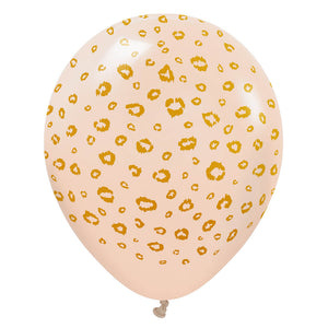 Kalisan 12 inch KALISAN SAFARI LEOPARD - BLUSH W/ GOLD INK Latex Balloons