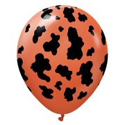 Kalisan 12 inch KALISAN SAFARI COW - RUST ORANGE W/ BLACK INK Latex Balloons