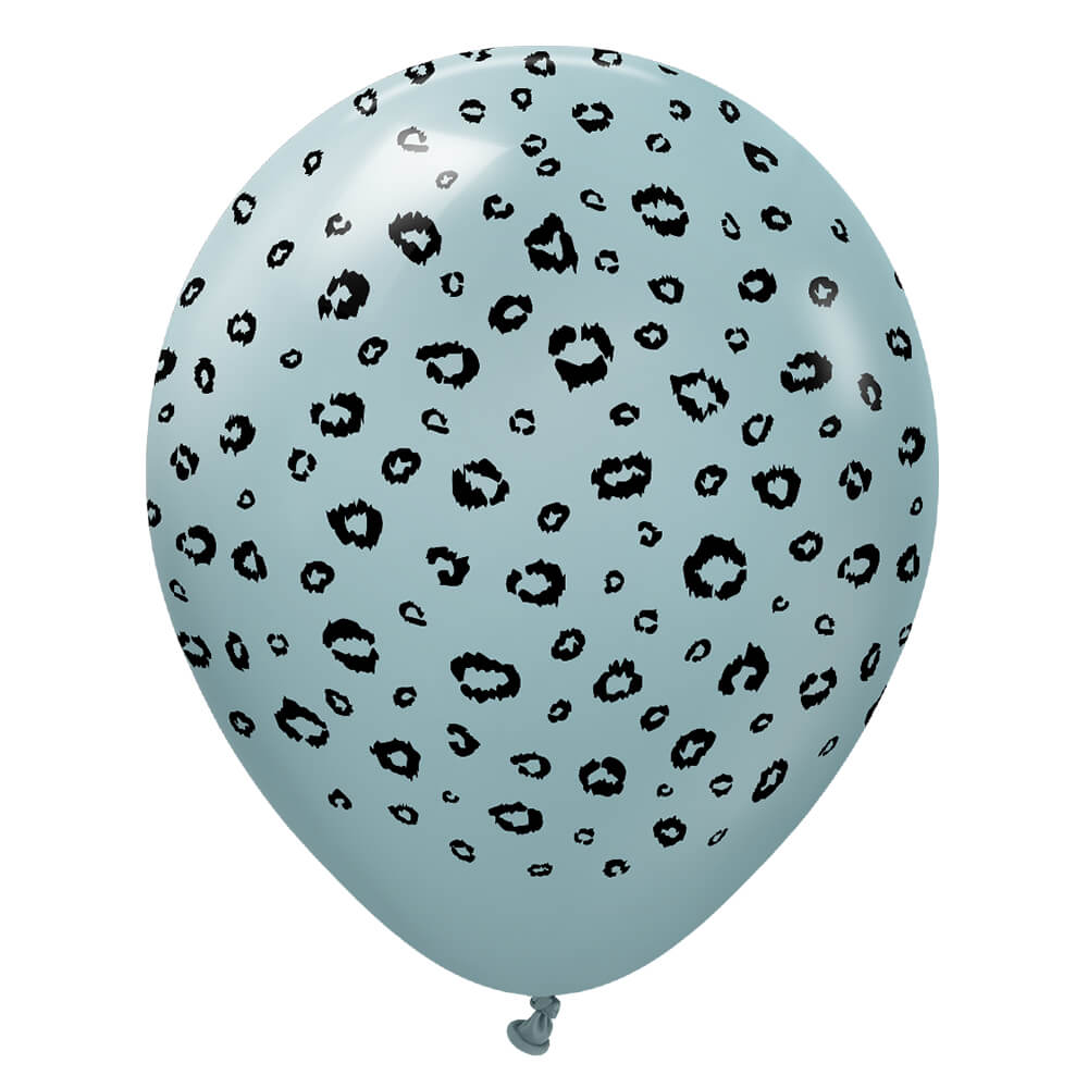 Kalisan 12 inch KALISAN SAFARI LEOPARD - STORM W/ BLACK INK Latex Balloons