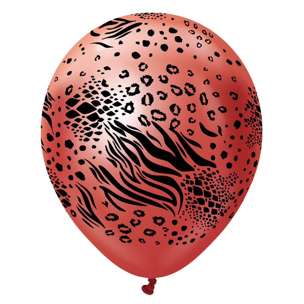 Kalisan 12 inch KALISAN SAFARI MUTANT - MIRROR RED W/ BLACK INK Latex Balloons