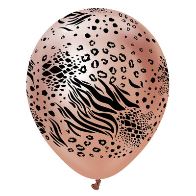 Kalisan 12 inch KALISAN SAFARI MUTANT - MIRROR ROSE GOLD W/ BLACK INK Latex Balloons