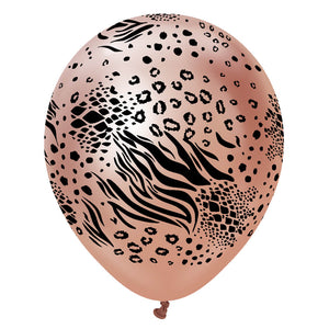 Kalisan 12 inch KALISAN SAFARI MUTANT - MIRROR ROSE GOLD W/ BLACK INK Latex Balloons