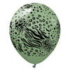 Kalisan 12 inch KALISAN SAFARI MUTANT - EUCALYPTUS W/ BLACK INK Latex Balloons