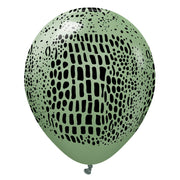 Kalisan 12 inch KALISAN SAFARI CROCODILE - EUCALYPTUS W/ BLACK INK Latex Balloons