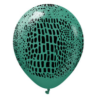 Kalisan 12 inch KALISAN SAFARI CROCODILE - SAGE W/ BLACK INK Latex Balloons