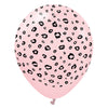 Kalisan 12 inch KALISAN SAFARI LEOPARD - MACARON PINK W/ BLACK INK Latex Balloons