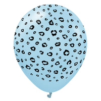 Kalisan 12 inch KALISAN SAFARI LEOPARD - MACARON BLUE W/ BLACK INK Latex Balloons