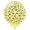 Kalisan 12 inch KALISAN SAFARI LEOPARD - MACARON YELLOW W/ BLACK INK Latex Balloons