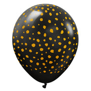 Kalisan 12 inch KALISAN SAFARI CHEETAH - BLACK W/ GOLD INK Latex Balloons