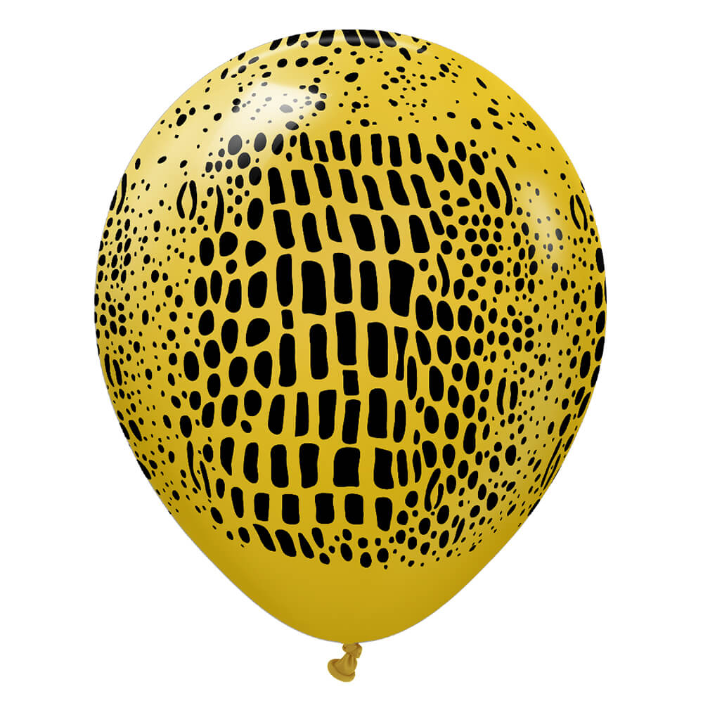 Kalisan 12 inch KALISAN SAFARI CROCODILE - MUSTARD W/ BLACK INK Latex Balloons