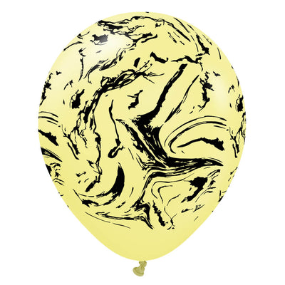 Kalisan 12 inch KALISAN SPACE NEBULA - MACARON YELLOW W/ BLACK INK Latex Balloons