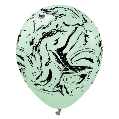 Kalisan 12 inch KALISAN SPACE NEBULA - MACARON GREEN W/ BLACK INK Latex Balloons