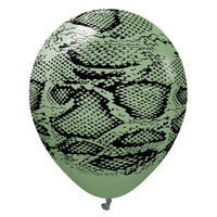 Kalisan 12 inch KALISAN SAFARI SNAKE - EUCALYPTUS W/ BLACK INK Latex Balloons