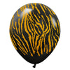 Kalisan 12 inch KALISAN SAFARI TIGER - BLACK W/ GOLD INK Latex Balloons