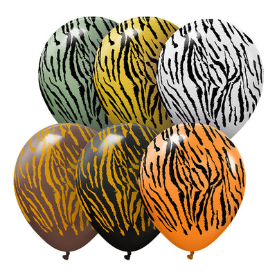 Kalisan 12 inch KALISAN SAFARI TIGER - ASSORTMENT (6 PK) Latex Balloons 21258895-KL