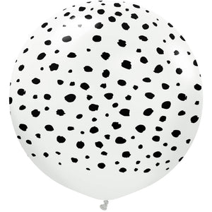 Kalisan 24 inch KALISAN SAFARI CHEETAH - WHITE W/ BLACK INK Latex Balloons 22454577-KL