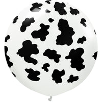 Kalisan 24 inch KALISAN SAFARI COW - WHITE W/ BLACK INK Latex Balloons 22454797-KL