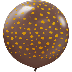 Kalisan 24 inch KALISAN SAFARI CHEETAH - CHCOLATE BROWN W/ GOLD INK Latex Balloons 22455677-KL