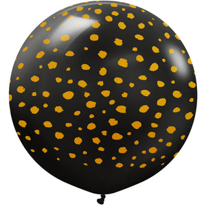 Kalisan 24 inch KALISAN SAFARI CHEETAH - BLACK W/ GOLD INK Latex Balloons 22458097-KL