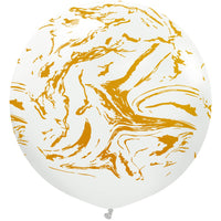 Kalisan 24 inch KALISAN SPACE NEBULA - WHITE W/ GOLD INK Latex Balloons 22458437-KL