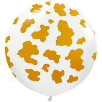 Kalisan 24 inch KALISAN SAFARI COW - WHITE W/ GOLD INK Latex Balloons 22458717-KL