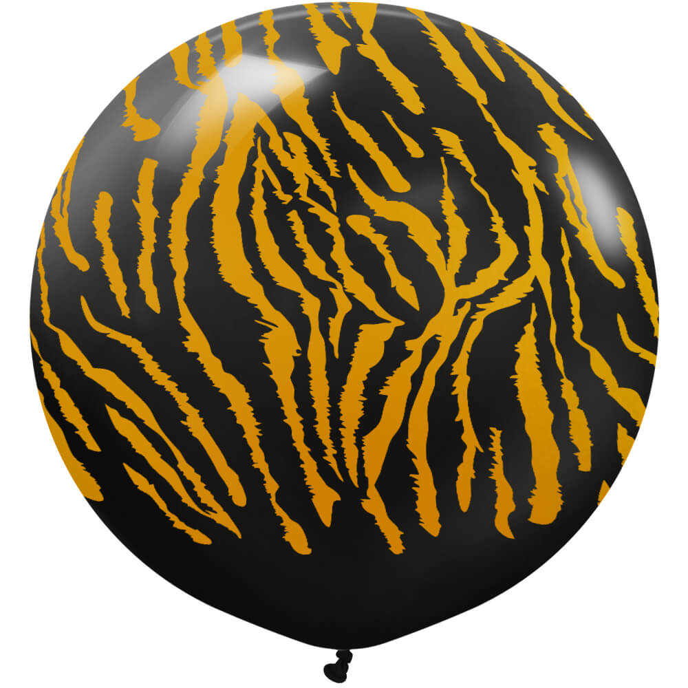 Kalisan 24 inch KALISAN SAFARI TIGER - BLACK W/ GOLD INK Latex Balloons 22458767-KL