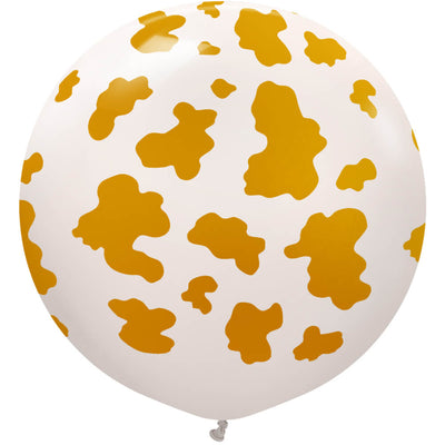 Kalisan 24 inch KALISAN SAFARI COW - WHITE SAND W/ GOLD INK Latex Balloons 22458727-KL