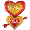 Betallic 33 inch BE MINE VALENTINE HEART ARROW Foil Balloon 25333P-B-P