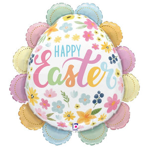 Betallic 30 inch RUFFLED FLORAL EASTER EGG Foil Balloon 25335P-B-P