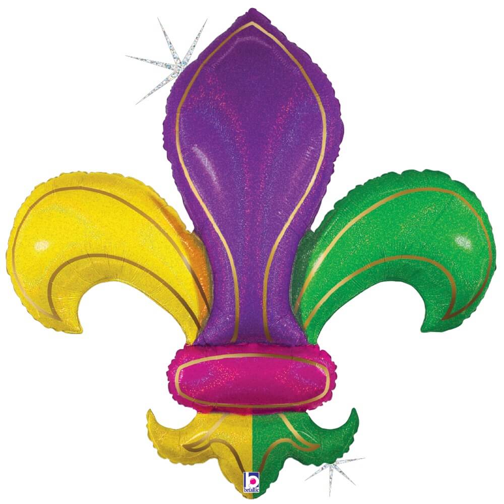 Betallic 36 inch COLORFUL FLEUR DE LIS Foil Balloon 25336P-B-P