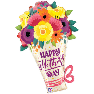 Betallic 30 inch SATIN MOTHER'S DAY FLOWER BOUQUET Foil Balloon 25338P-B-P