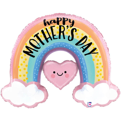 Betallic 29 inch PASTEL RAINBOW HAPPY MOTHER'S DAY Foil Balloon 25341P-B-P