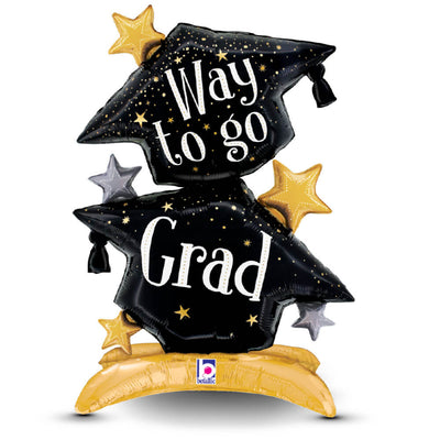 Betallic 29 inch STANDUPS WAY TO GO GRAD CAP Foil Balloon 25351P-B-P