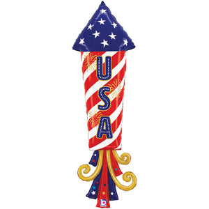 Betallic 47 inch USA PATRIOTIC FIREWORK Foil Balloon 25356P-B-P