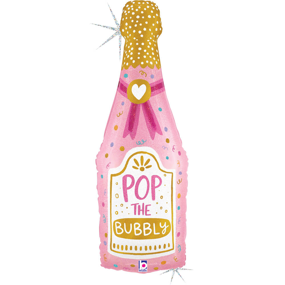 Betallic 37 inch POP THE BUBBLY CHAMPAGNE BOTTLE Foil Balloon 25362P-B-P