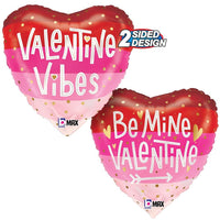 Betallic 18 inch SATIN STRIPES BE MINE VALENTINE Foil Balloon 26327P-B-P