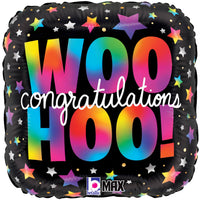 Betallic 18 inch WOO HOO! CONGRATULATIONS Foil Balloon 26348P-B-P