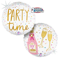 Betallic 18 inch PARTY TIME CHAMPAGNE Foil Balloon 26362P-B-P