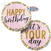 Betallic 18 inch HAPPY BIRTHDAY PASTEL STRIPES Foil Balloon 26367P-B-P