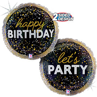 Betallic 18 inch HAPPY BIRTHDAY METALLIC PARTY Foil Balloon 26370P-B-P